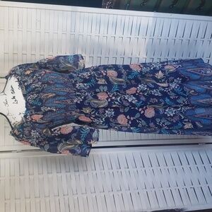 Flaying Tomato floral smoked chest and shoulder bell sleeves dress size L